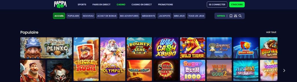 Pampago Casino jeux