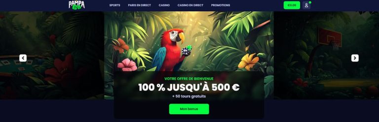 Pampago Casino page accueil