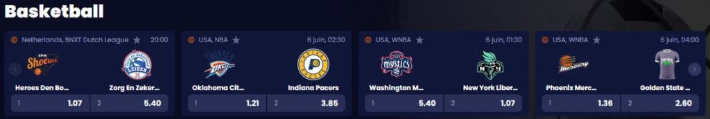 Pampago Casino paris sportifs NBA