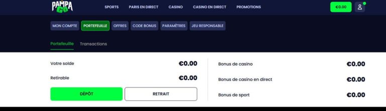 Pampago Casino portefeuille